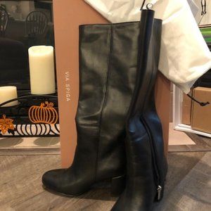 Via Spiga knee high block heel boots